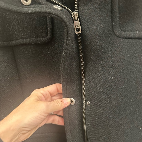 Cole Haan Black Pea Coat Wool Blend - Picture 4 of 8